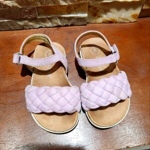 Cat & Jack Amelia Braided Footbrd Sandals size 5 lavender